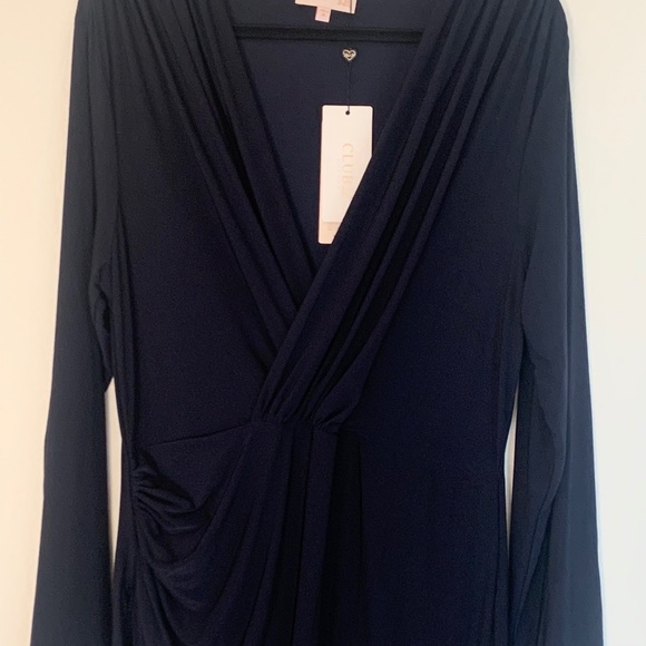 ASOS Club London L Navy Long Sleeve Dress - Picture 6 of 9